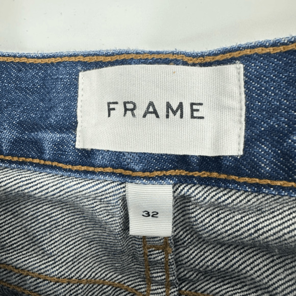 Frame Le Piper Womens Jeans Size 32 in Blue Sky High Rise Slim Straight Cropped - Picture 4 of 15